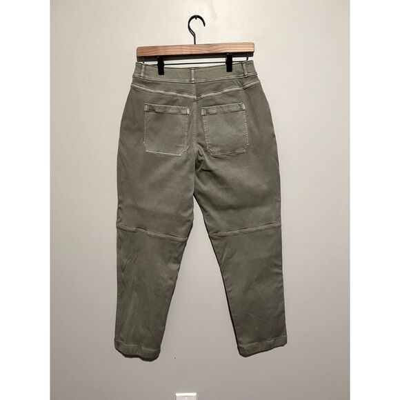 NWT Spanx Stretch Twill Straight Leg Pants in Olive Oil Women's Size Large - Picture 6 of 12